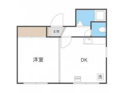 ベガハイツ(1DK/4階)の間取り写真