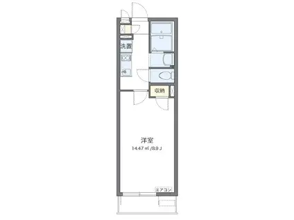 クレイノシャトーブランカII(1K/2階)の間取り写真