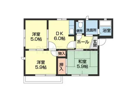 フレグランス船所II(3DK/2階)の間取り写真