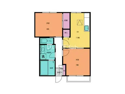 サンライズ105(2DK/1階)の間取り写真
