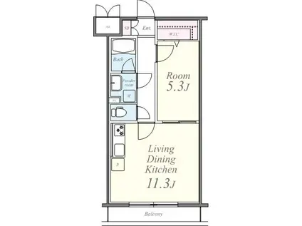 ピエールマルミットI(1LDK/1階)の間取り写真