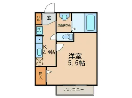 ミヤモリハイツIII(1K/1階)の間取り写真