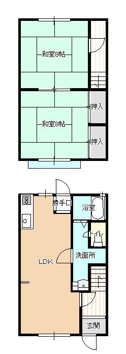 ハイアメニティ平田(2LDK/1階)の間取り写真