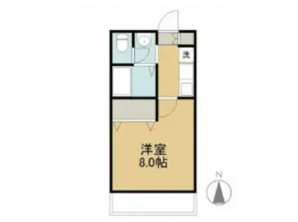 フィオーレ上東II(1K/1階)の間取り写真