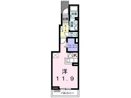 アイリス(1K/1階)の間取り写真