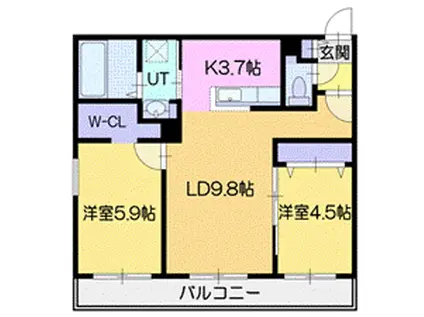 厚別中央4条2丁目MS(2LDK/2階)の間取り写真