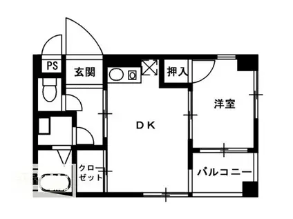 グランディI(1LDK/2階)の間取り写真