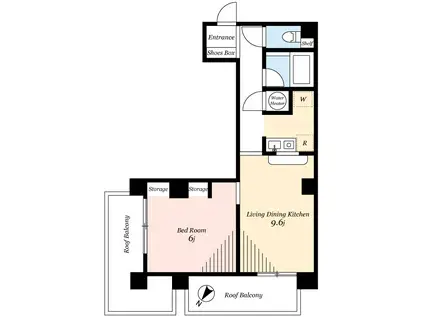 ステュディオ日本橋(1LDK/9階)の間取り写真