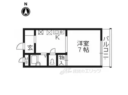リグラン烏丸五条(1K/4階)の間取り写真