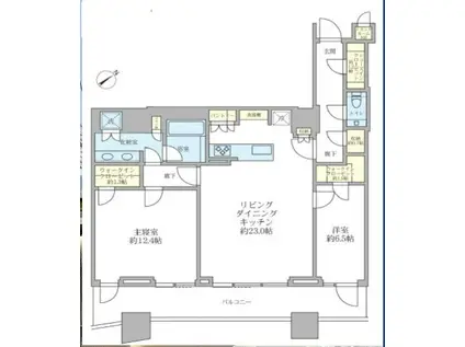 三田ガーデンビルズ ウエストヒル(2LDK/7階)の間取り写真