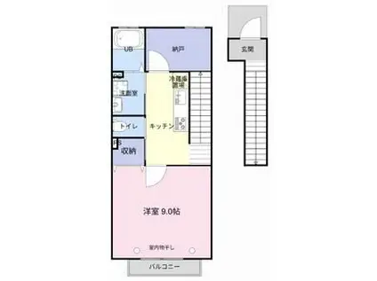 MY BLOOM(1K/2階)の間取り写真