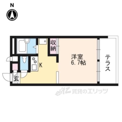 レオパレスルナⅠ(1K/2階)の間取り写真