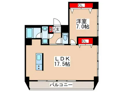 鶴橋ビル M(1LDK/3階)の間取り写真