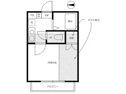カサブランカ(1K/1階)の間取り写真