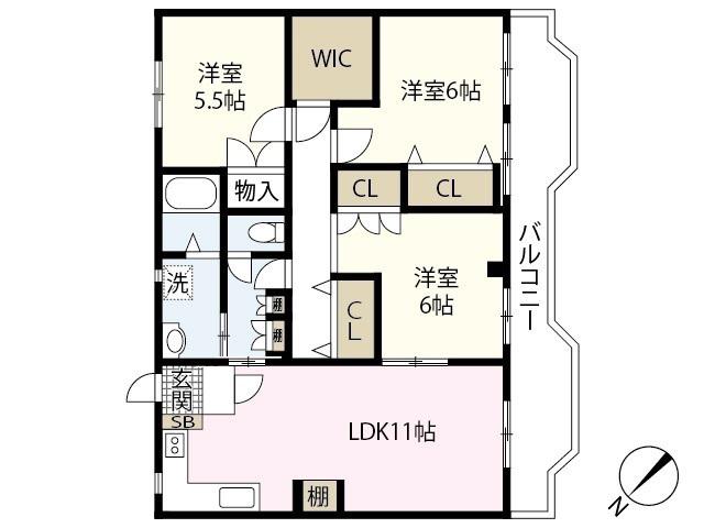 プルミエール高須(3LDK/2階)の間取り写真