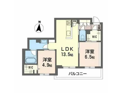 レーベンエイトII(2LDK/2階)の間取り写真