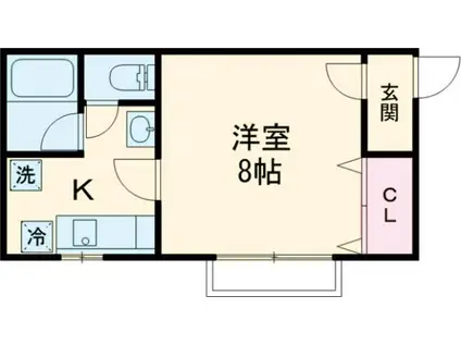 エステート(ワンルーム/2階)の間取り写真