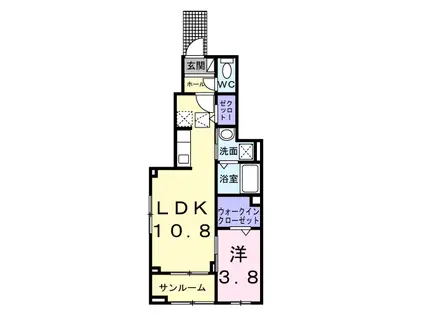 ヴェルドミール(1LDK/1階)の間取り写真