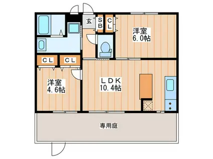 REGALIA(2LDK/1階)の間取り写真