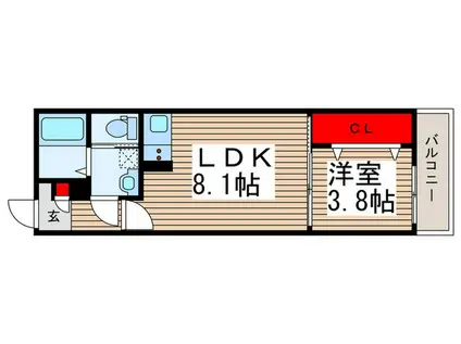 アブニールブリアン上本郷(1LDK/3階)の間取り写真