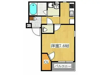 カサーディア加島I(1K/1階)の間取り写真