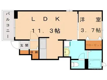 ヴィラルヴァンテI(1LDK/1階)の間取り写真