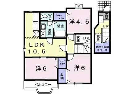 オクターヴ(3LDK/2階)の間取り写真