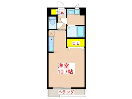 技建ホール・鴨池(ワンルーム/3階)の間取り写真