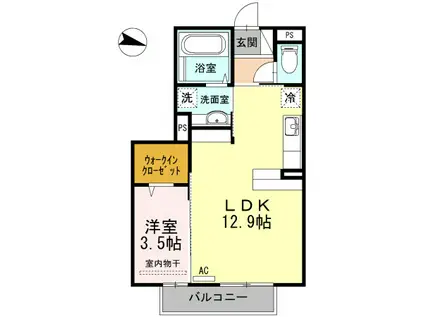 メゾンレーヴII(1LDK/2階)の間取り写真