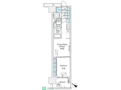 ロイヤルパークス有明(1LDK/7階)の間取り写真