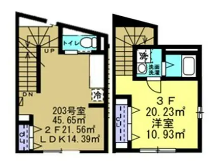 SINCREASE用賀(1LDK/2階)の間取り写真