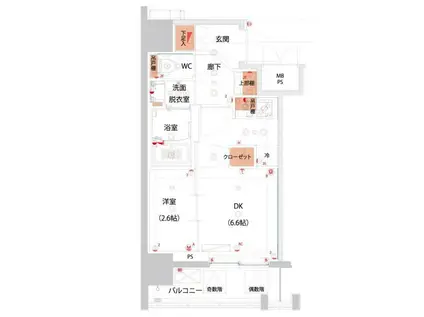 ハーモニーレジデンス山手大塚ザ・ガーデン(1DK/8階)の間取り写真