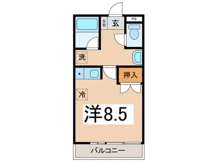 サンハイツ飯野(ワンルーム/1階)の間取り写真