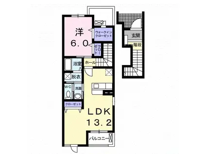 サウスSUNFLOWER(1LDK/2階)の間取り写真