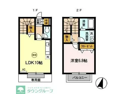 リースランド富士見II(1LDK/1階)の間取り写真