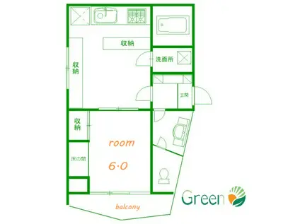 相湘明石町ビル(1LDK/5階)の間取り写真