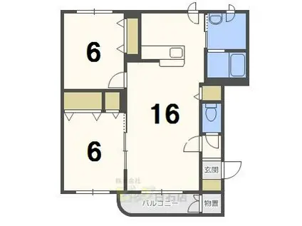 トレイル白石(2LDK/1階)の間取り写真