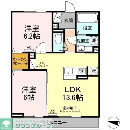 プリマベーラIII(2LDK/1階)の間取り写真