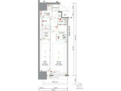 MAXIV名古屋上前津(1LDK/7階)の間取り写真