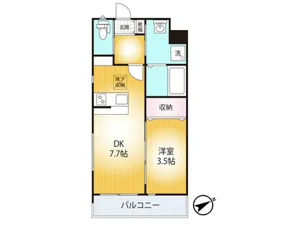 AQUE19(1DK/1階)の間取り写真