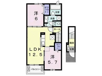 アークスIII(2LDK/2階)の間取り写真