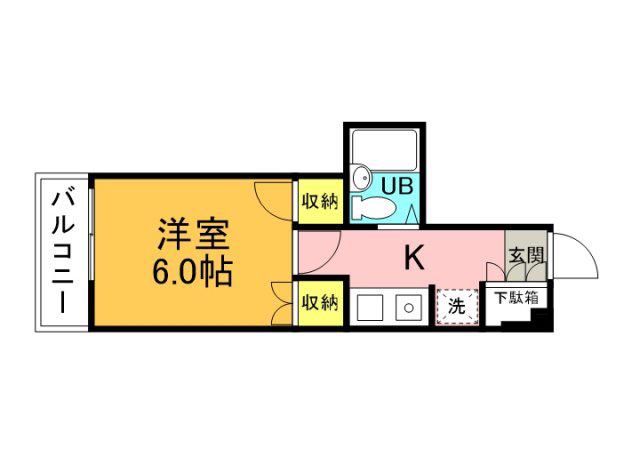 矢賀ビル(1K/5階)の間取り写真