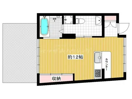 SQUARES(ワンルーム/1階)の間取り写真