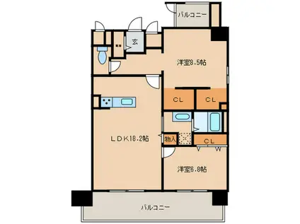 L´ENVOL MEIEKI(2LDK/10階)の間取り写真