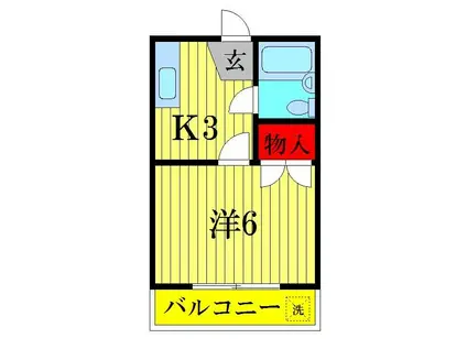 サンハイツ坂(1K/2階)の間取り写真