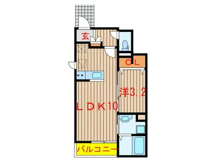 ル ヴァン デュ パン(1LDK/1階)の間取り写真