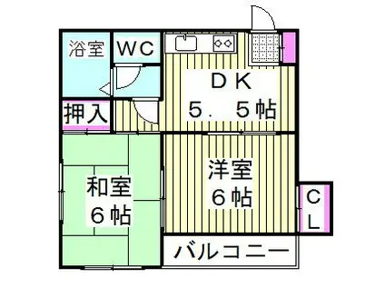 ヴィラ宮岡(2K/4階)の間取り写真