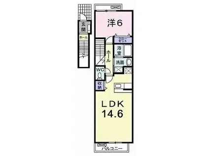 カーサ・デ・北在家(1LDK/2階)の間取り写真