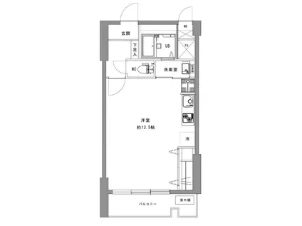 三越東中野マンション(ワンルーム/3階)の間取り写真