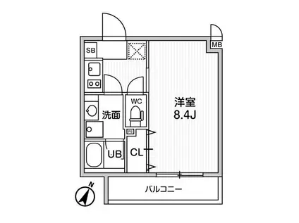 オルタナ北品川(1K/3階)の間取り写真
